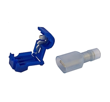 Rychlospojka modrá + konektor izolovaný 6.3   0.8-2,5mm - 10 kusů