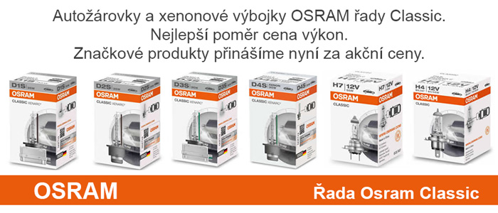 Autožárovky a xenonové výbojky OSRAM řady Classic Nejlepší poměr cena výkon. Značkové produkty přinášíme nyní za akční ceny.