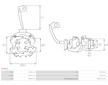 Stator startéru s držákem uhlíků AS-PL SF0011