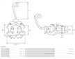 Stator startéru s držákem uhlíků AS-PL SF0019