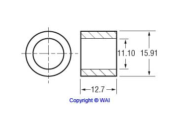 Pouzdro - 11,17 x 15,86 x 12,70 mm Hitachi 2114-9661