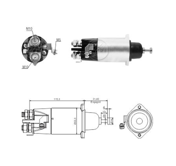 Spínač startéru M8T60971 Mitsubishi M8T60971