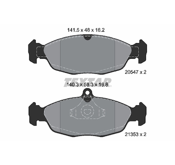 Sada brzdových destiček, kotoučová brzda Textar 2054701