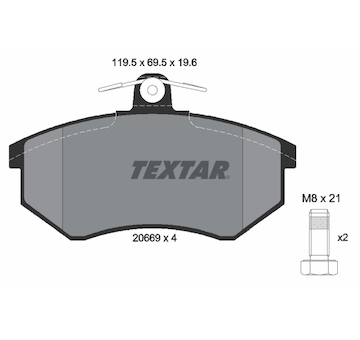 Sada brzdových destiček, kotoučová brzda Textar 2066921