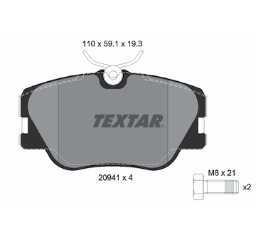 Sada brzdových destiček, kotoučová brzda Textar 2094102