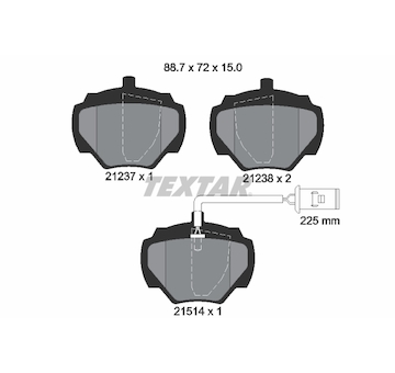 Sada brzdových destiček, kotoučová brzda Textar 2123701