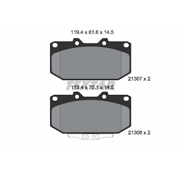 Sada brzdových destiček, kotoučová brzda Textar 2130701