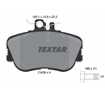 Sada brzdových destiček, kotoučová brzda Textar 2143905