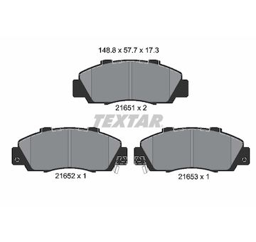 Sada brzdových destiček, kotoučová brzda Textar 2165101