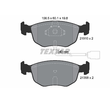 Sada brzdových destiček, kotoučová brzda Textar 2191003
