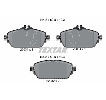 Sada brzdových destiček, kotoučová brzda Textar 2203101