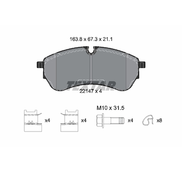 Sada brzdových destiček, kotoučová brzda Textar 2214701