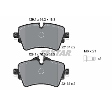 Sada brzdových destiček, kotoučová brzda Textar 2218701
