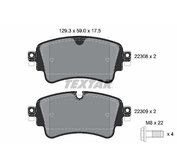 Sada brzdových destiček, kotoučová brzda Textar 2230801