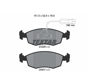 Sada brzdových destiček, kotoučová brzda Textar 2322702