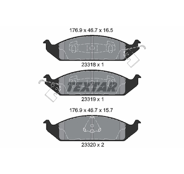 Sada brzdových destiček, kotoučová brzda Textar 2331801