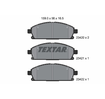 Sada brzdových destiček, kotoučová brzda Textar 2342001