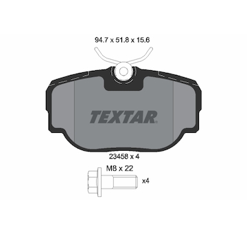 Sada brzdových destiček, kotoučová brzda Textar 2345801