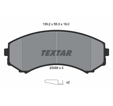 Sada brzdových destiček, kotoučová brzda Textar 2348801