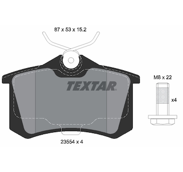 Sada brzdových destiček, kotoučová brzda Textar 2355482