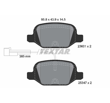 Sada brzdových destiček, kotoučová brzda Textar 2360104