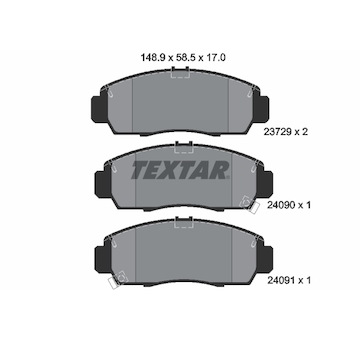 Sada brzdových destiček, kotoučová brzda Textar 2372901