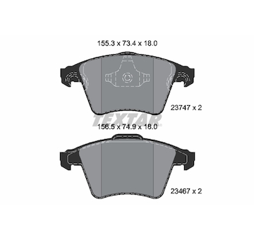 Sada brzdových destiček, kotoučová brzda Textar 2374701