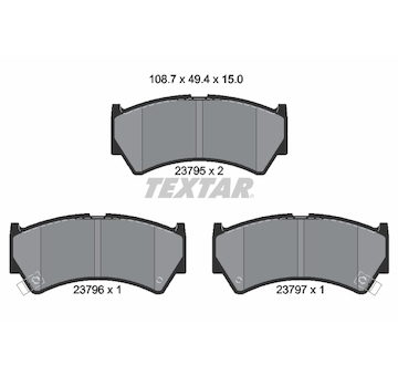 Sada brzdových destiček, kotoučová brzda Textar 2379501