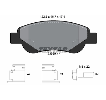 Sada brzdových destiček, kotoučová brzda Textar 2395901