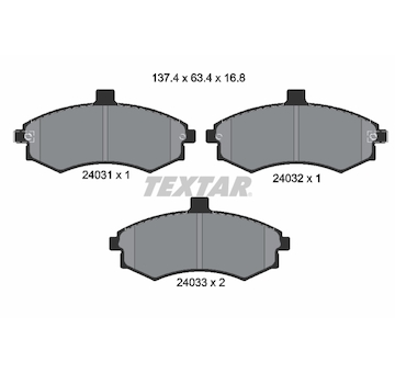 Sada brzdových destiček, kotoučová brzda Textar 2403101