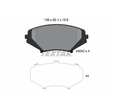 Sada brzdových destiček, kotoučová brzda Textar 2404201