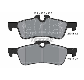 Sada brzdových destiček, kotoučová brzda Textar 2404301