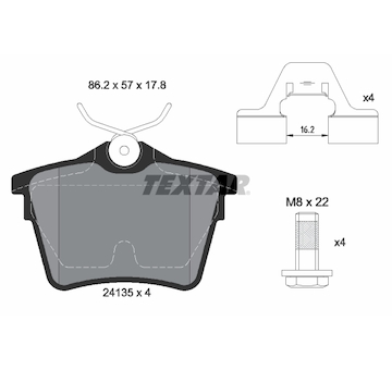 Sada brzdových destiček, kotoučová brzda Textar 2413501