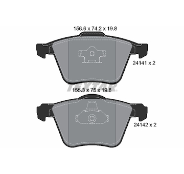 Sada brzdových destiček, kotoučová brzda Textar 2414101
