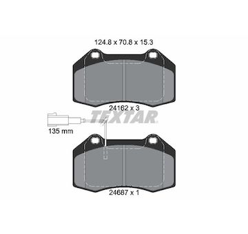 Sada brzdových destiček, kotoučová brzda Textar 2416202