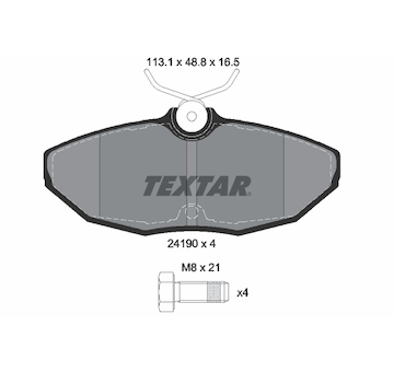 Sada brzdových destiček, kotoučová brzda Textar 2419001