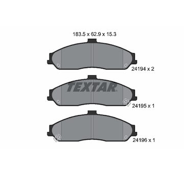 Sada brzdových destiček, kotoučová brzda Textar 2419401