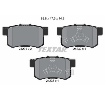 Sada brzdových destiček, kotoučová brzda Textar 2423101