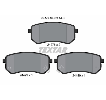 Sada brzdových destiček, kotoučová brzda Textar 2427601