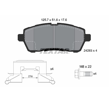 Sada brzdových destiček, kotoučová brzda Textar 2428302