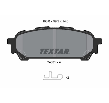 Sada brzdových destiček, kotoučová brzda Textar 2433101