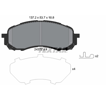 Sada brzdových destiček, kotoučová brzda Textar 2437201