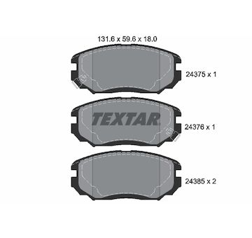 Sada brzdových destiček, kotoučová brzda Textar 2437501