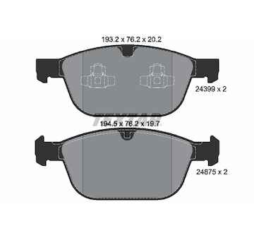 Sada brzdových destiček, kotoučová brzda Textar 2439901