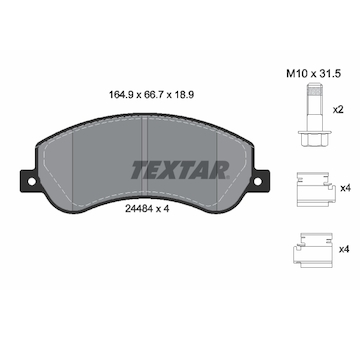 Sada brzdových destiček, kotoučová brzda Textar 2448404