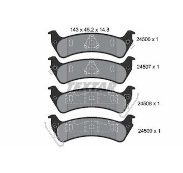 Sada brzdových destiček, kotoučová brzda Textar 2450601