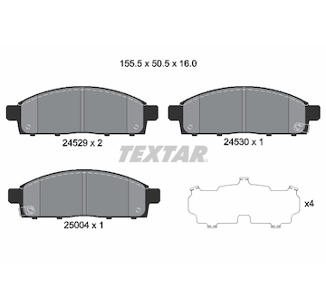 Sada brzdových destiček, kotoučová brzda Textar 2452901