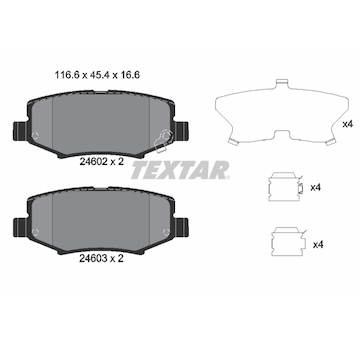 Sada brzdových destiček, kotoučová brzda Textar 2460201