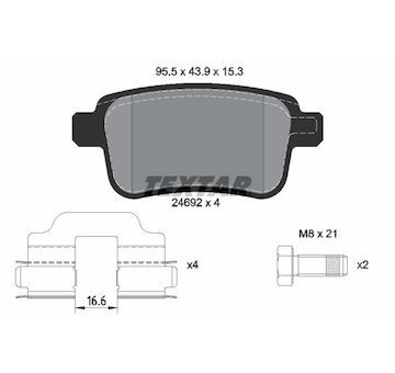 Sada brzdových destiček, kotoučová brzda Textar 2469201