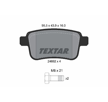 Sada brzdových destiček, kotoučová brzda Textar 2469204